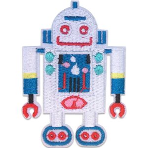 Vit robot larvfötter – Tygmärke